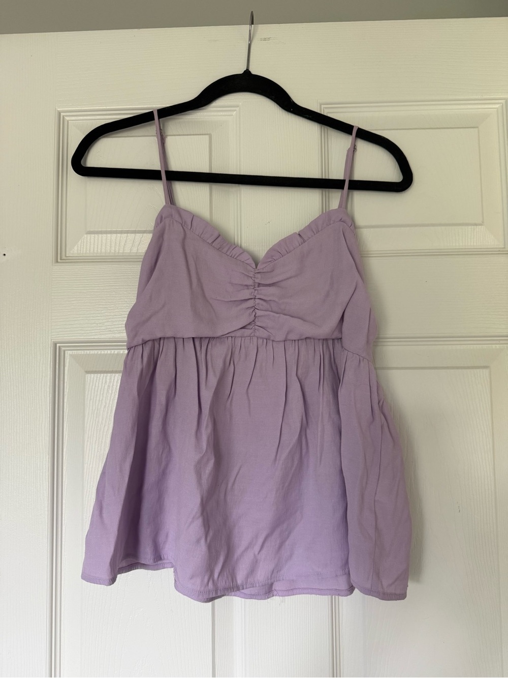 Vici Lilac Ruched Babydoll Spaghetti Strap Tank